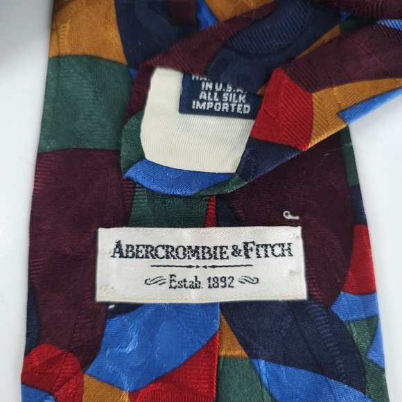 Abercrombie & Fitch Men Necktie Geometric All Silk 60x4 - NWOT - made in USA - Picture 3 of 5